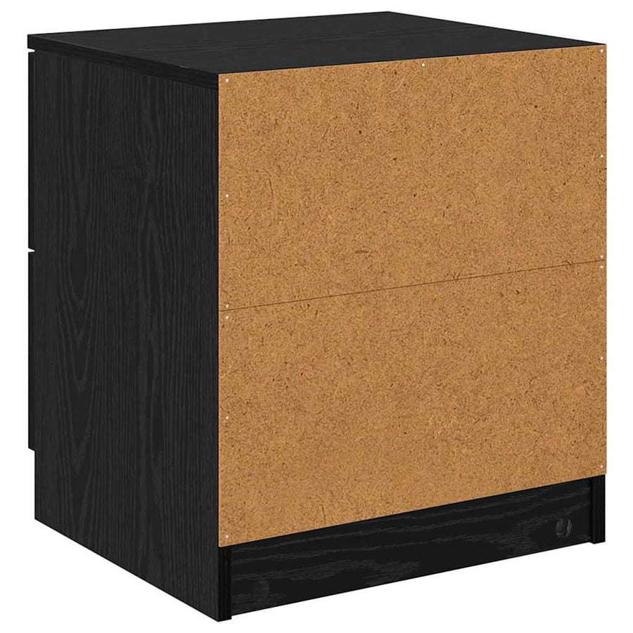 Nachtkastje 2 pcs Zwart Eiken 45 x 39 x 50cm Bewerkt hout