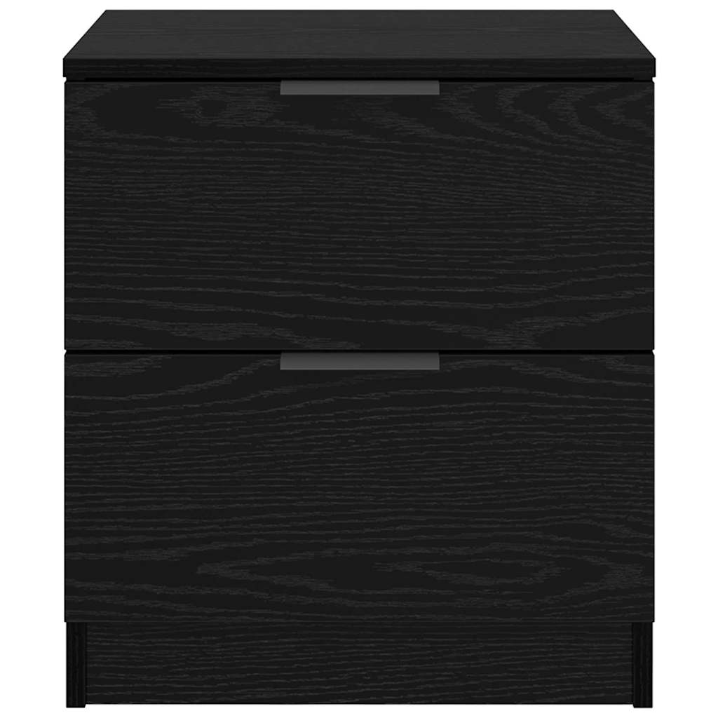 Nachtkastje 2 pcs Zwart Eiken 45 x 39 x 50cm Bewerkt hout