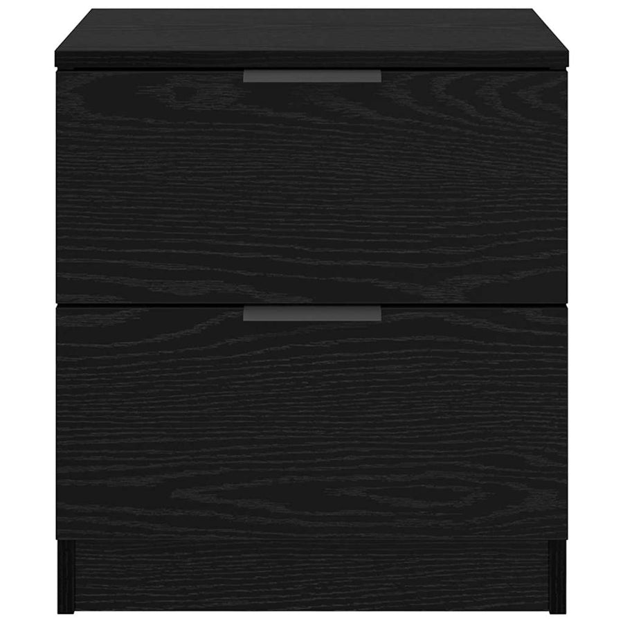 Nachtkastje 2 pcs Zwart Eiken 45 x 39 x 50cm Bewerkt hout