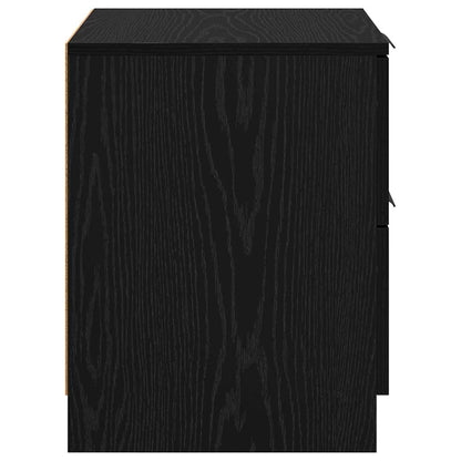 Nachtkastje 2 pcs Zwart Eiken 45 x 39 x 50cm Bewerkt hout