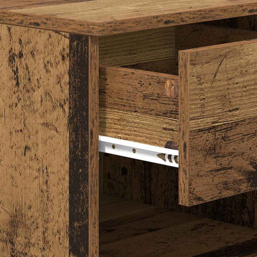 Bed kast met lade 2 pcs Oudhout 40 x 39 x 40cm Bewerkt hout