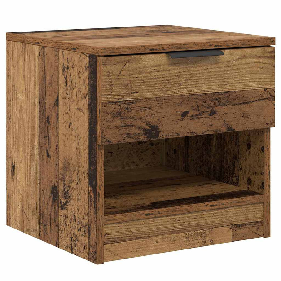 Bed kast met lade 2 pcs Oudhout 40 x 39 x 40cm Bewerkt hout