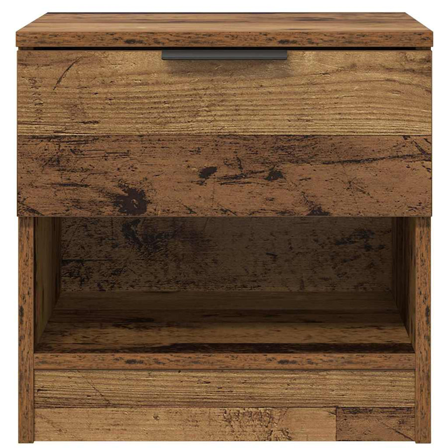 Bed kast met lade 2 pcs Oudhout 40 x 39 x 40cm Bewerkt hout