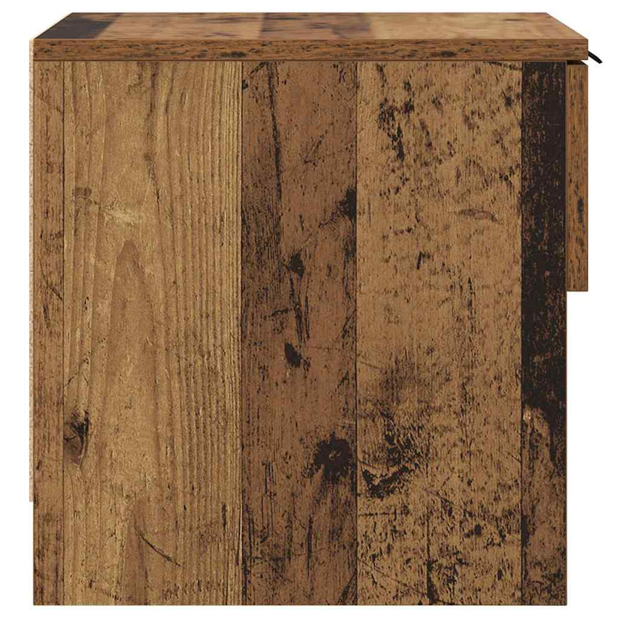 Bed kast met lade 2 pcs Oudhout 40 x 39 x 40cm Bewerkt hout