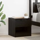Bedside cabinet with drawer 2 pcs Black Oak 40 x 39 x 40cm Engineered wood