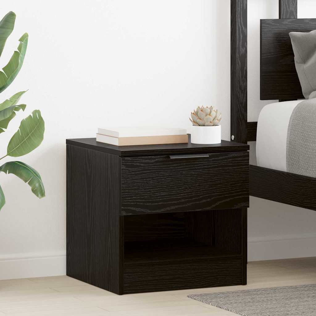 Bed kast met lade 2 pcs Zwart Eiken 40 x 39 x 40cm Bewerkt hout