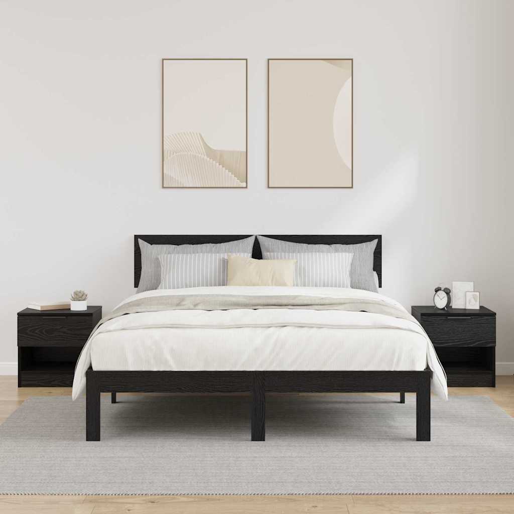Bed kast met lade 2 pcs Zwart Eiken 40 x 39 x 40cm Bewerkt hout