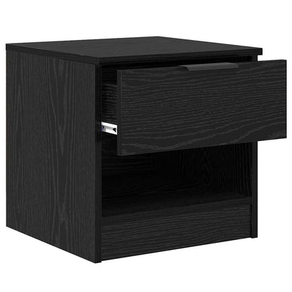 Bed kast met lade 2 pcs Zwart Eiken 40 x 39 x 40cm Bewerkt hout