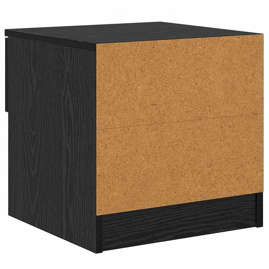 Bed kast met lade 2 pcs Zwart Eiken 40 x 39 x 40cm Bewerkt hout