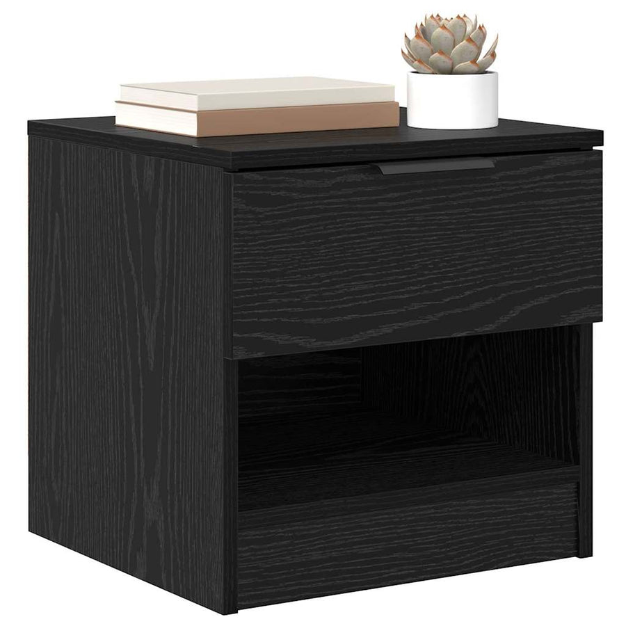 Bed kast met lade 2 pcs Zwart Eiken 40 x 39 x 40cm Bewerkt hout