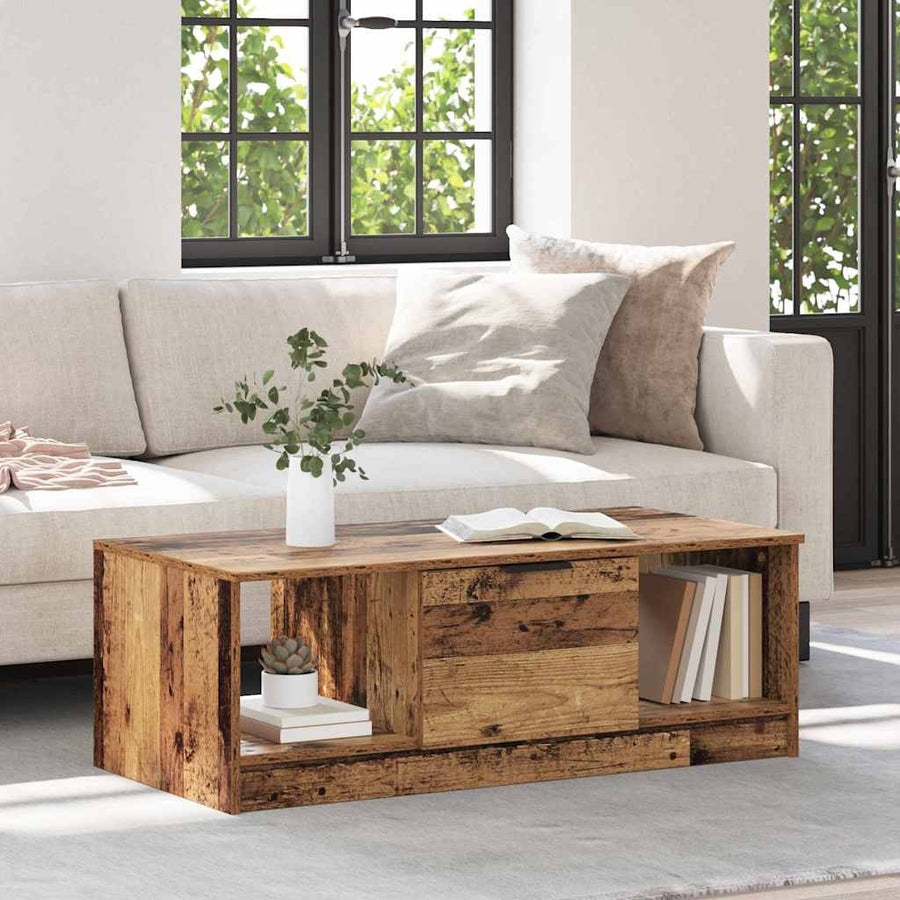 Salontafel Oud hout 100 x 50 x 36 cm Bewerkt hout