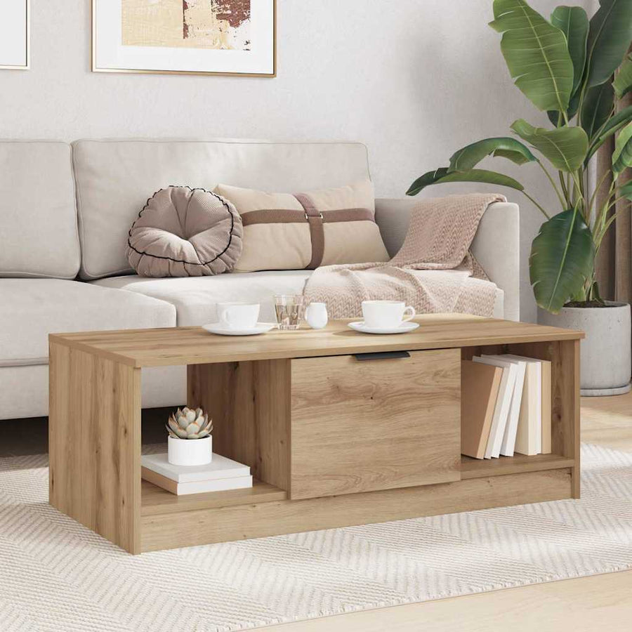 Salontafel artisanaal eikenkleurig 100 x 50 x 36 cm