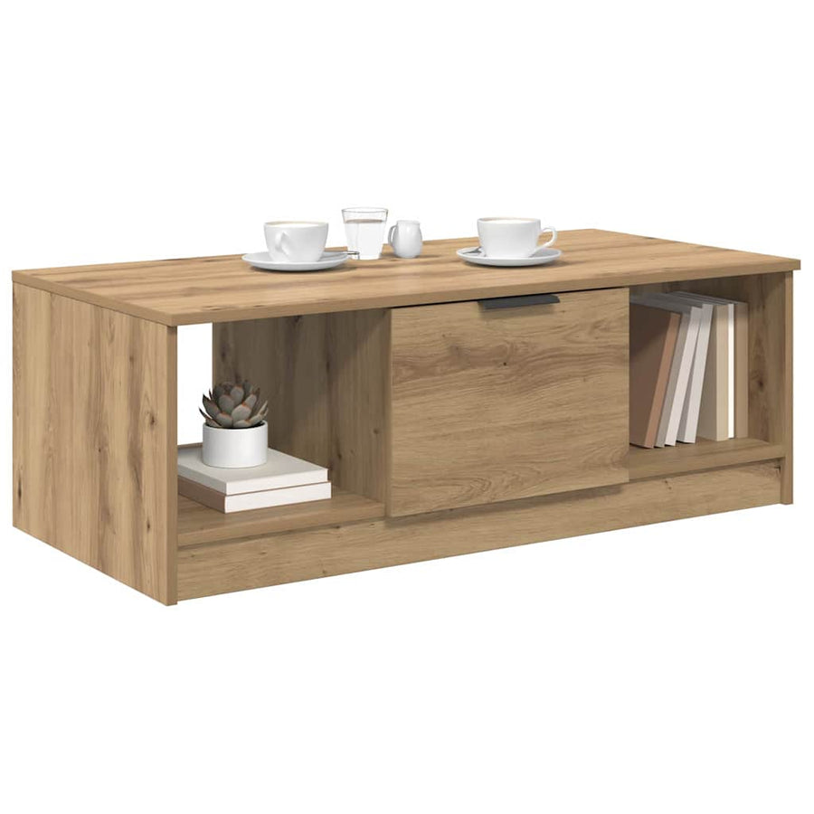 Salontafel artisanaal eikenkleurig 100 x 50 x 36 cm