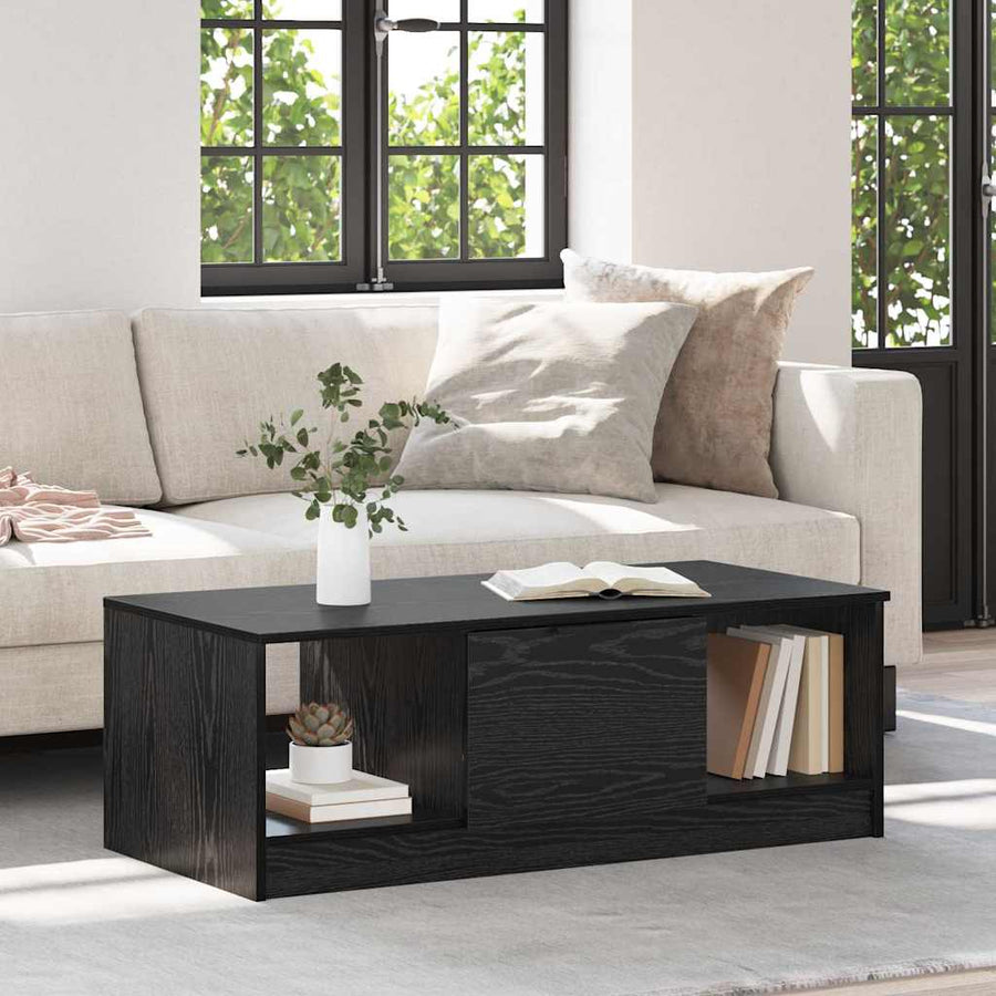 Salontafel Zwart eiken 100 x 50 x 36 cm Bewerkt hout