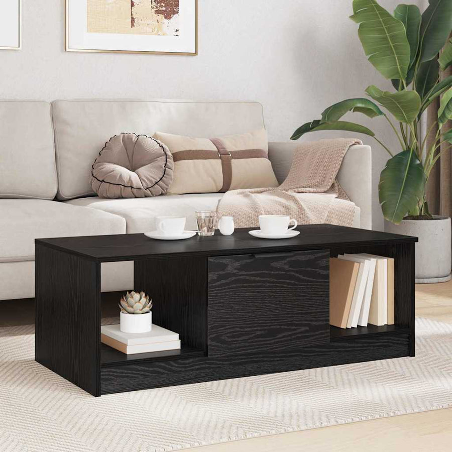 Salontafel Zwart eiken 100 x 50 x 36 cm Bewerkt hout