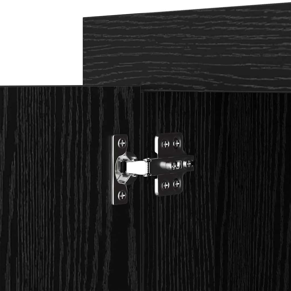 Dressoir Zwart Eiken 80 x 40 x 75 cm Bewerkt hout