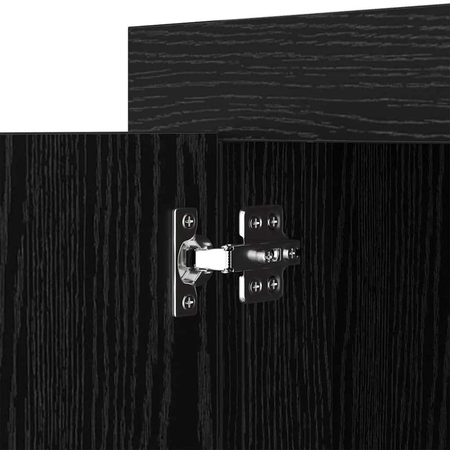 Dressoir Zwart Eiken 80 x 40 x 75 cm Bewerkt hout