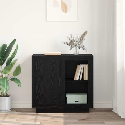 Dressoir Zwart Eiken 80 x 40 x 75 cm Bewerkt hout