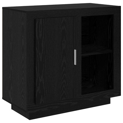Dressoir Zwart Eiken 80 x 40 x 75 cm Bewerkt hout