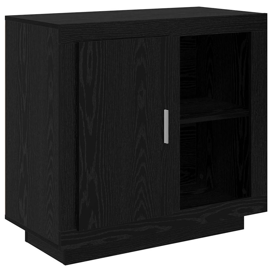 Dressoir Zwart Eiken 80 x 40 x 75 cm Bewerkt hout
