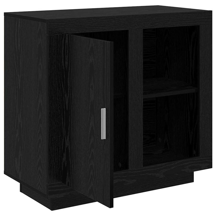 Dressoir Zwart Eiken 80 x 40 x 75 cm Bewerkt hout