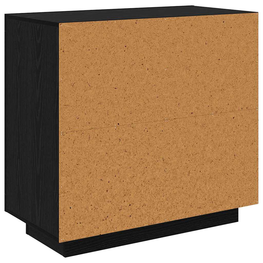 Dressoir Zwart Eiken 80 x 40 x 75 cm Bewerkt hout