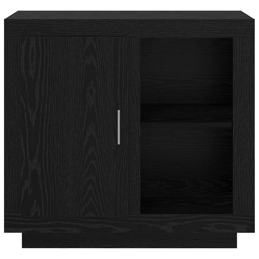 Dressoir Zwart Eiken 80 x 40 x 75 cm Bewerkt hout
