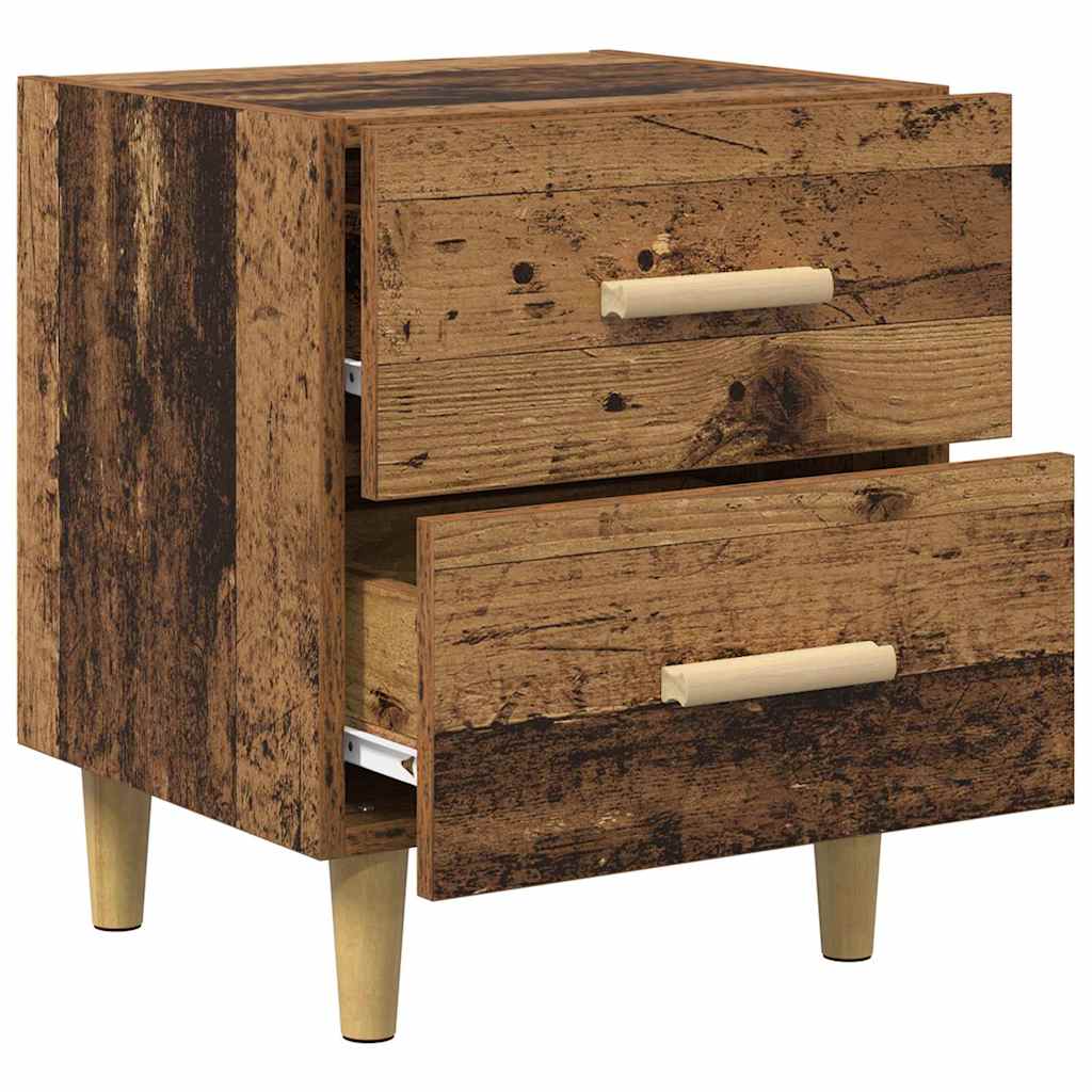 Bedkast met lade Oud hout 40 x 35 x 47,5 cm Bewerkt hout