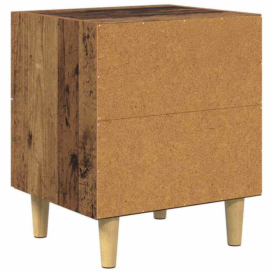 Bedkast met lade Oud hout 40 x 35 x 47,5 cm Bewerkt hout