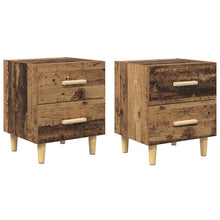 Bedkast met lade 2 pcs Oud hout 40 x 35 x 47,5 cm Bewerkt hout
