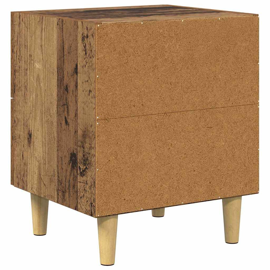 Bedkast met lade 2 pcs Oud hout 40 x 35 x 47,5 cm Bewerkt hout