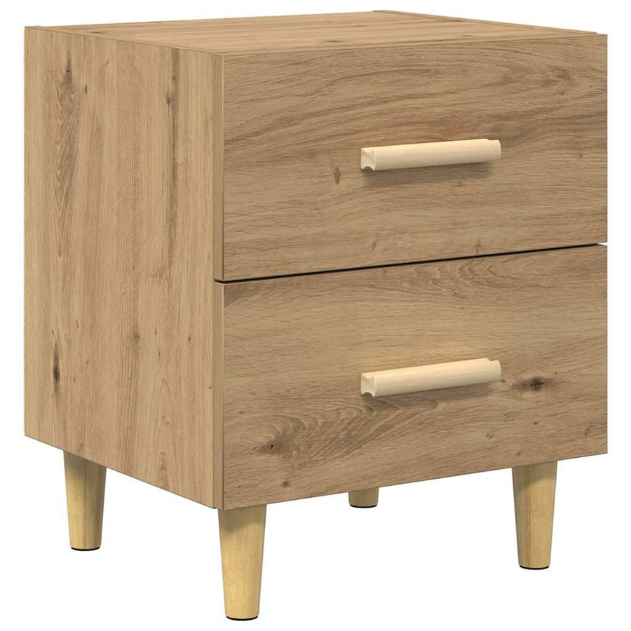 Bedkast artisanaal eikenkleurig 40 x 35 x 47,5 cm Bewerkt hout