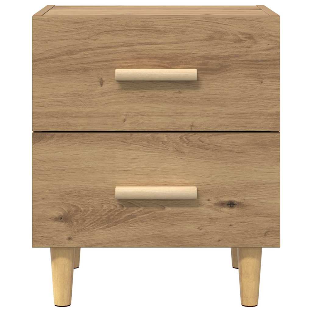 Bedkast artisanaal eikenkleurig 40 x 35 x 47,5 cm Bewerkt hout