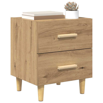 Bedkast artisanaal eikenkleurig 40 x 35 x 47,5 cm Bewerkt hout