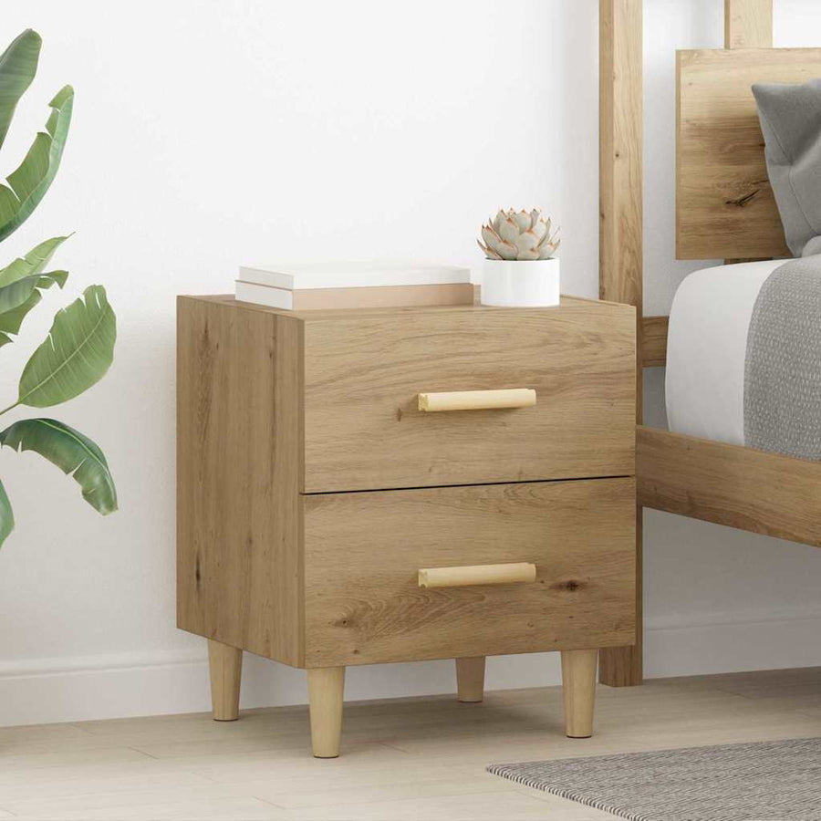 Bedkast 2 pcs artisanaal eikenkleurig 40 x 35 x 47,5 cm