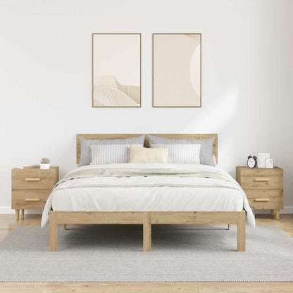 Bedkast 2 pcs artisanaal eikenkleurig 40 x 35 x 47,5 cm