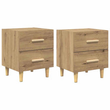 Bedkast 2 pcs artisanaal eikenkleurig 40 x 35 x 47,5 cm
