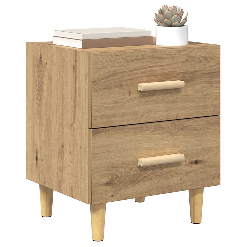 Bedkast 2 pcs artisanaal eikenkleurig 40 x 35 x 47,5 cm
