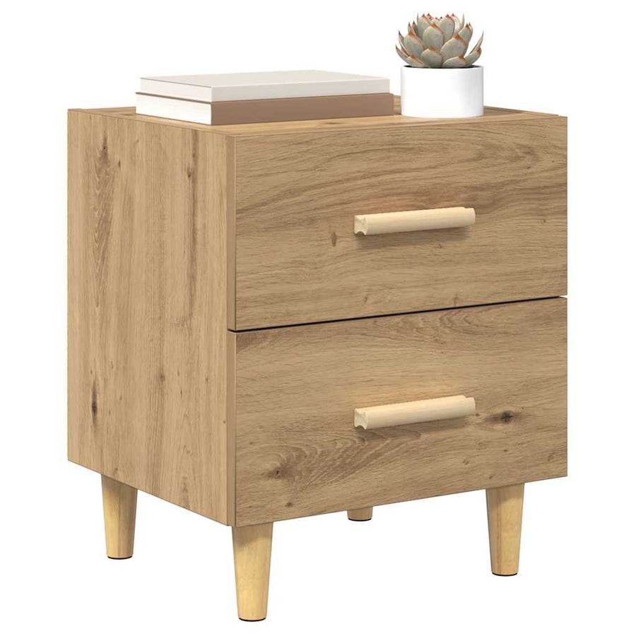 Bedkast 2 pcs artisanaal eikenkleurig 40 x 35 x 47,5 cm