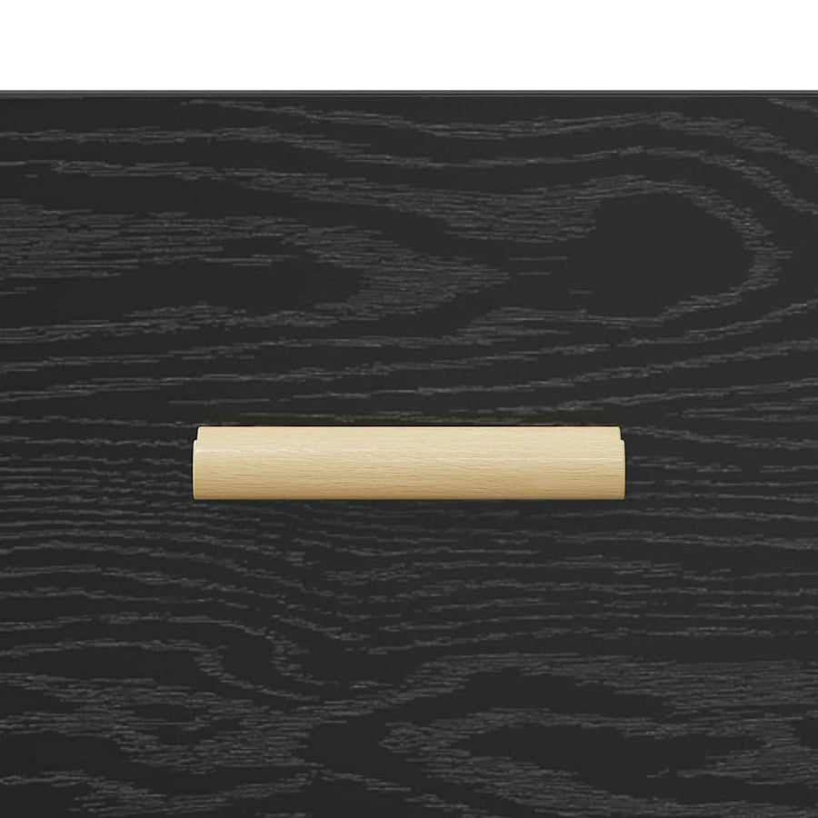 Bedkast met lade Zwart eiken 40 x 35 x 47,5 cm Bewerkt hout