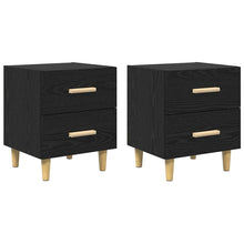 Bedkast 2 pcs Zwart eiken 40 x 35 x 47,5 cm Bewerkt hout