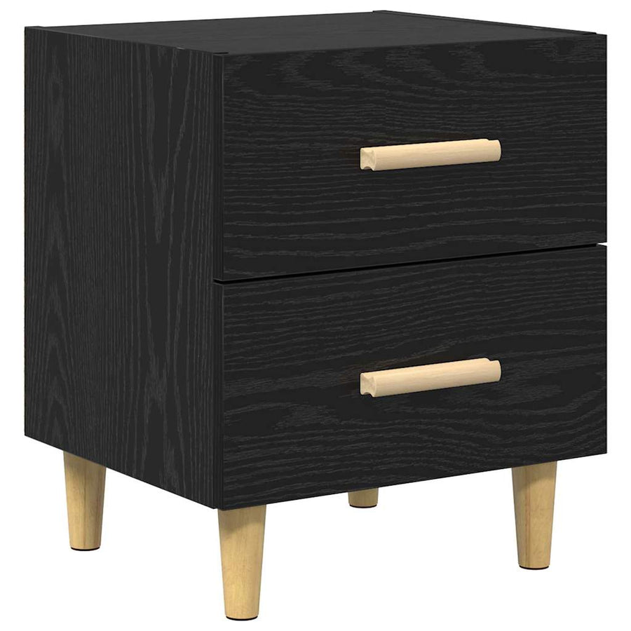 Bedkast 2 pcs Zwart eiken 40 x 35 x 47,5 cm Bewerkt hout