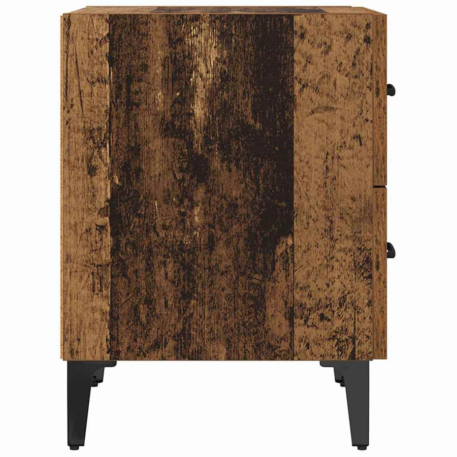Bedkast met lade Oud hout 40 x 35 x 47,5 cm Bewerkt hout