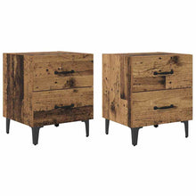 Bedkast met lade 2 pcs Oud hout 40 x 35 x 47,5 cm Bewerkt hout