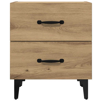 Bedkast artisanaal eikenkleurig 40 x 35 x 47,5 cm Bewerkt hout