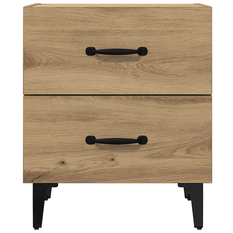 Bedkast artisanaal eikenkleurig 40 x 35 x 47,5 cm Bewerkt hout