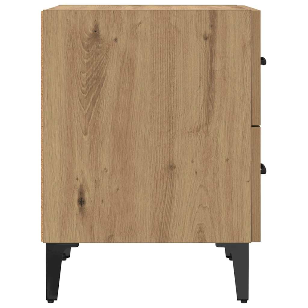 Bedkast artisanaal eikenkleurig 40 x 35 x 47,5 cm Bewerkt hout