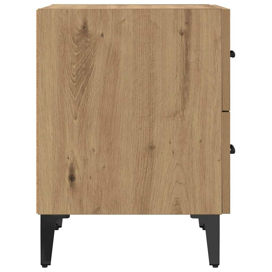 Bedkast artisanaal eikenkleurig 40 x 35 x 47,5 cm Bewerkt hout