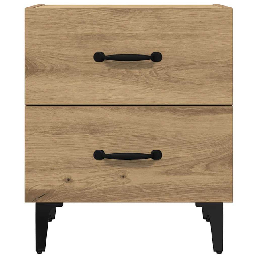 Bedkast 2 pcs artisanaal eikenkleurig 40 x 35 x 47,5 cm
