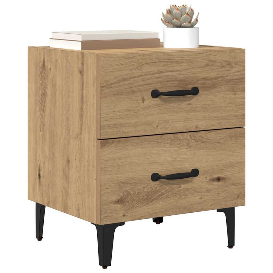 Bedkast 2 pcs artisanaal eikenkleurig 40 x 35 x 47,5 cm
